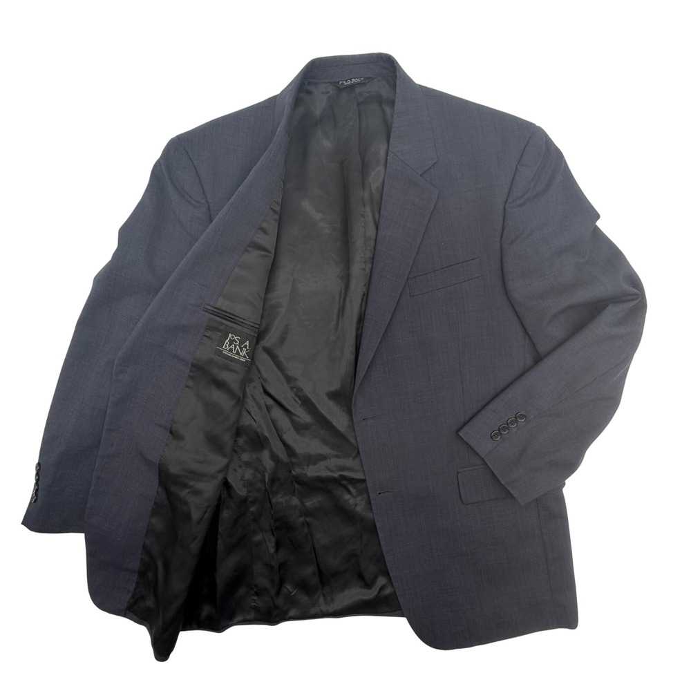 Jos. A. Bank Mens 43R Navy Blue 100% Wool Two Button Blazer Suit Jacket